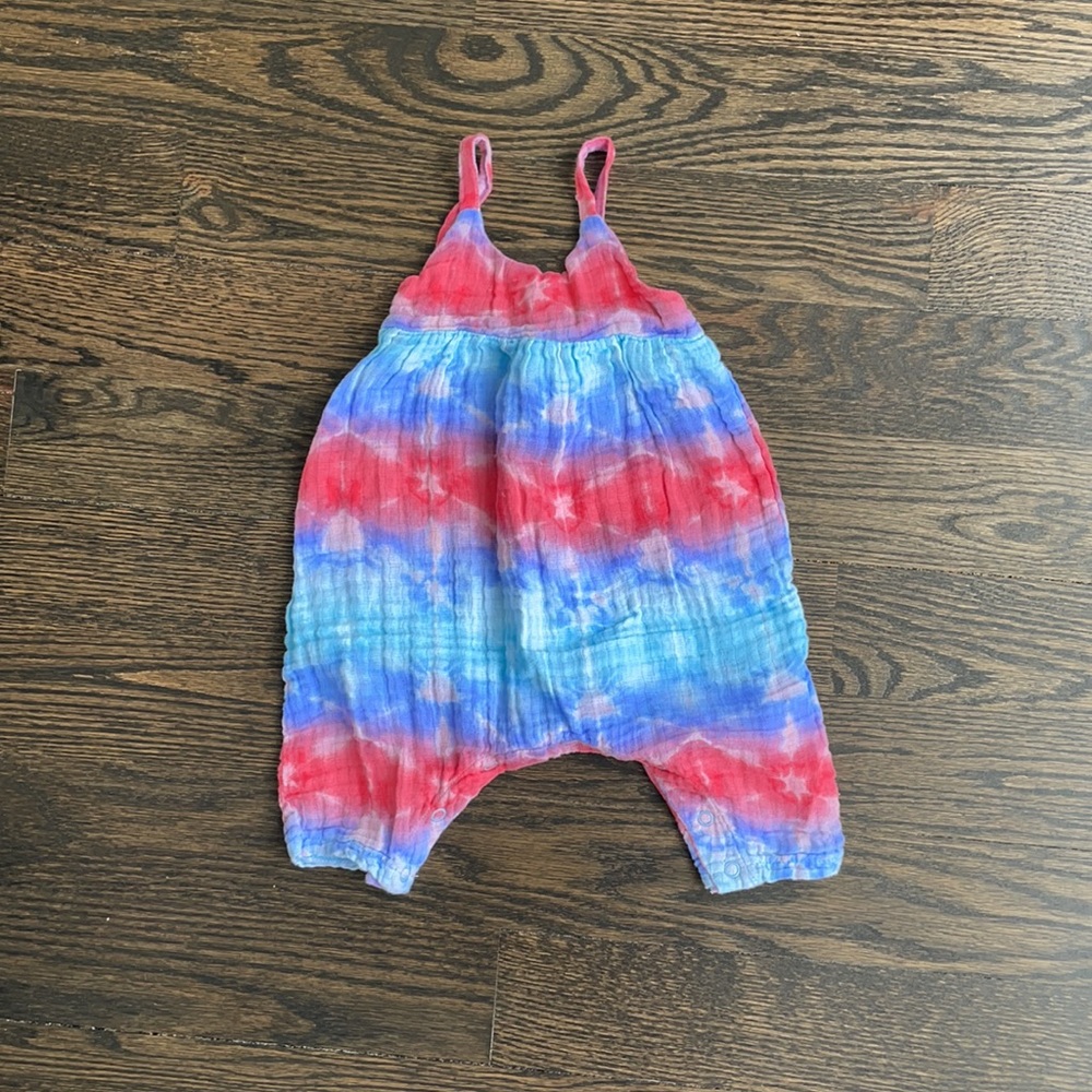 Angel Dear Shibori Tie Dye Tie-back Romper